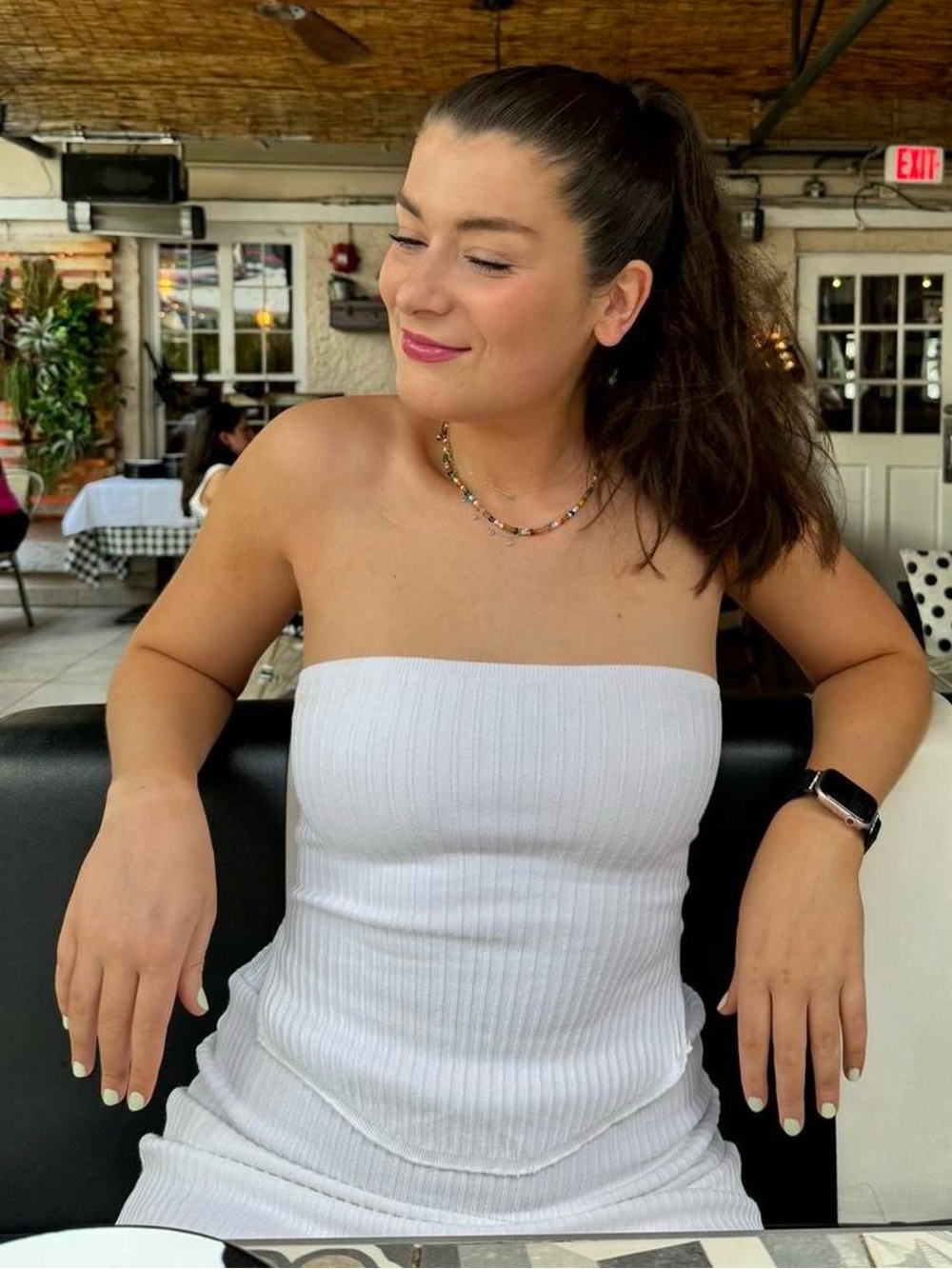 White strapless tube top and skirt set Size Medium
